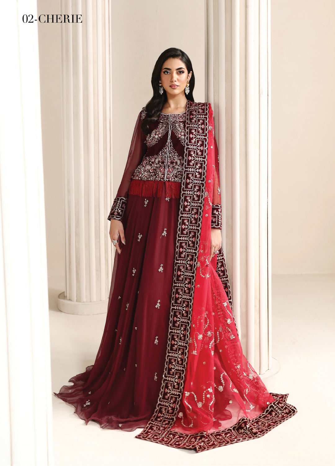 Lamour by Alizeh Fashion Unstitched Velvet Embroidered Suits 3 Piece AFB25LV D-02 Cherie - Festive Collection