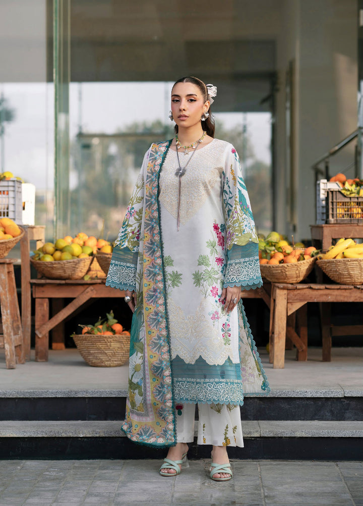 Broadway by Mahnur Unstitched Embroidered Lawn 3 Piece Suit MN26UB BW-004 - Summer Collection