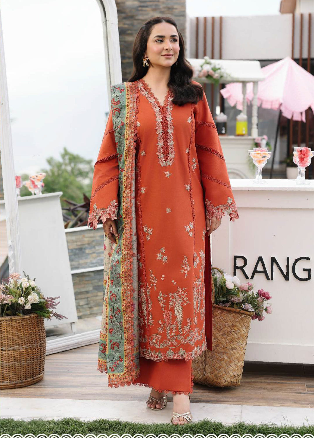 Florence by Rang Rasiya Unstitched Embroidered Lawn 3 Piece Suit RR26ULF Zahra - Festive Collection