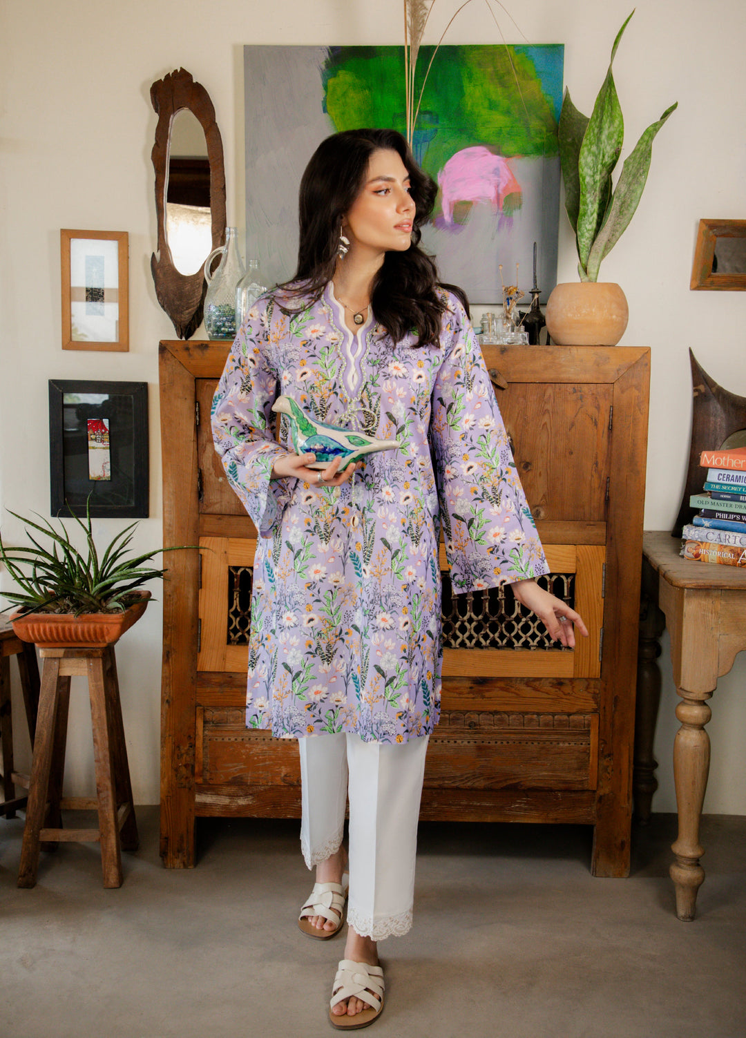 Sahar Unstitched Printed Cambric 1 Piece Shirt SS1-26-35 Lilac Wildflower - Summer Collection