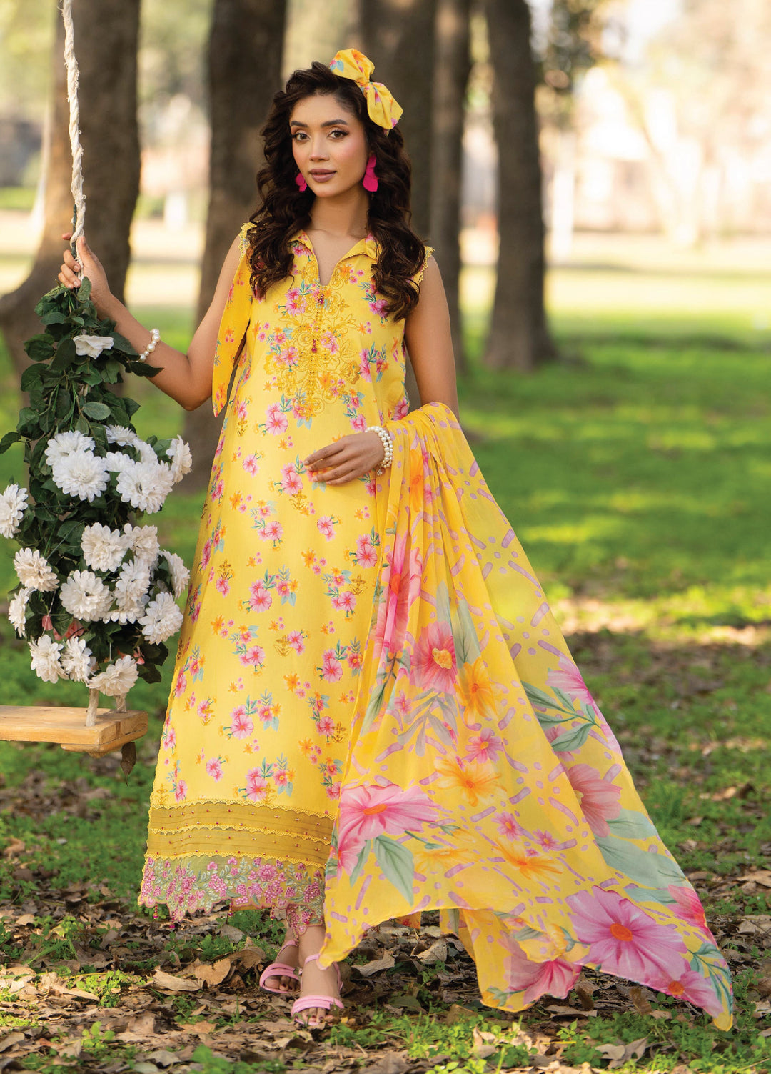 Eden Garden by Humdum Unstitched Embroidered Lawn 3 Piece Suit HB26UED D-03 - Summer Collection