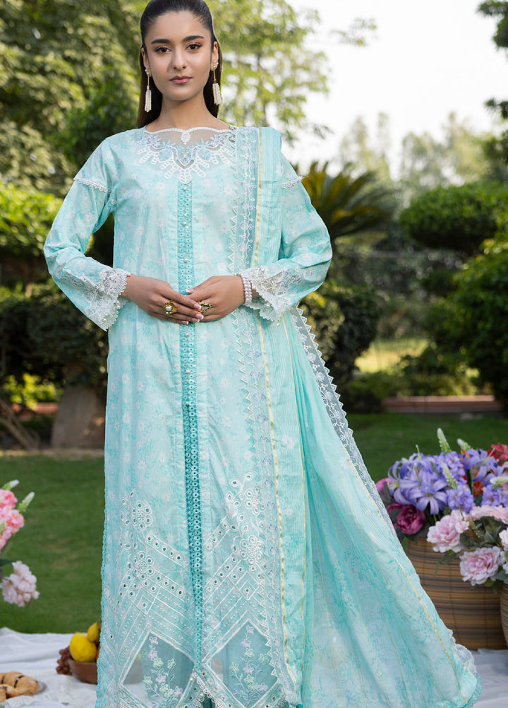 Al Zohaib Applique Kari Unstitched Embroidered Lawn 3 Piece Suit AZ26UAL D-08 - Casual Collection