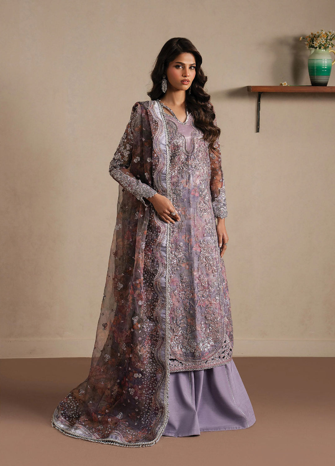 Qurbat by Ayzel Unstitched Embroidered Silk 3 Piece Suit AAF26UQ D-2 Maujood - Festive Collection