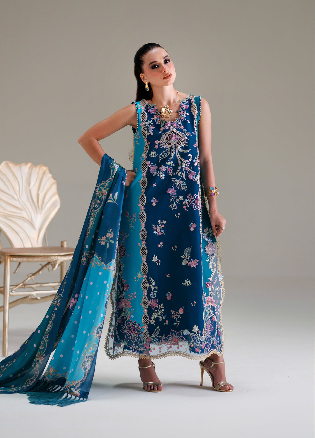 Amour by Bin Ilyas Unstitched Embroidered Lawn 3 Piece Suit BI26ULA 184A - Festive Collection