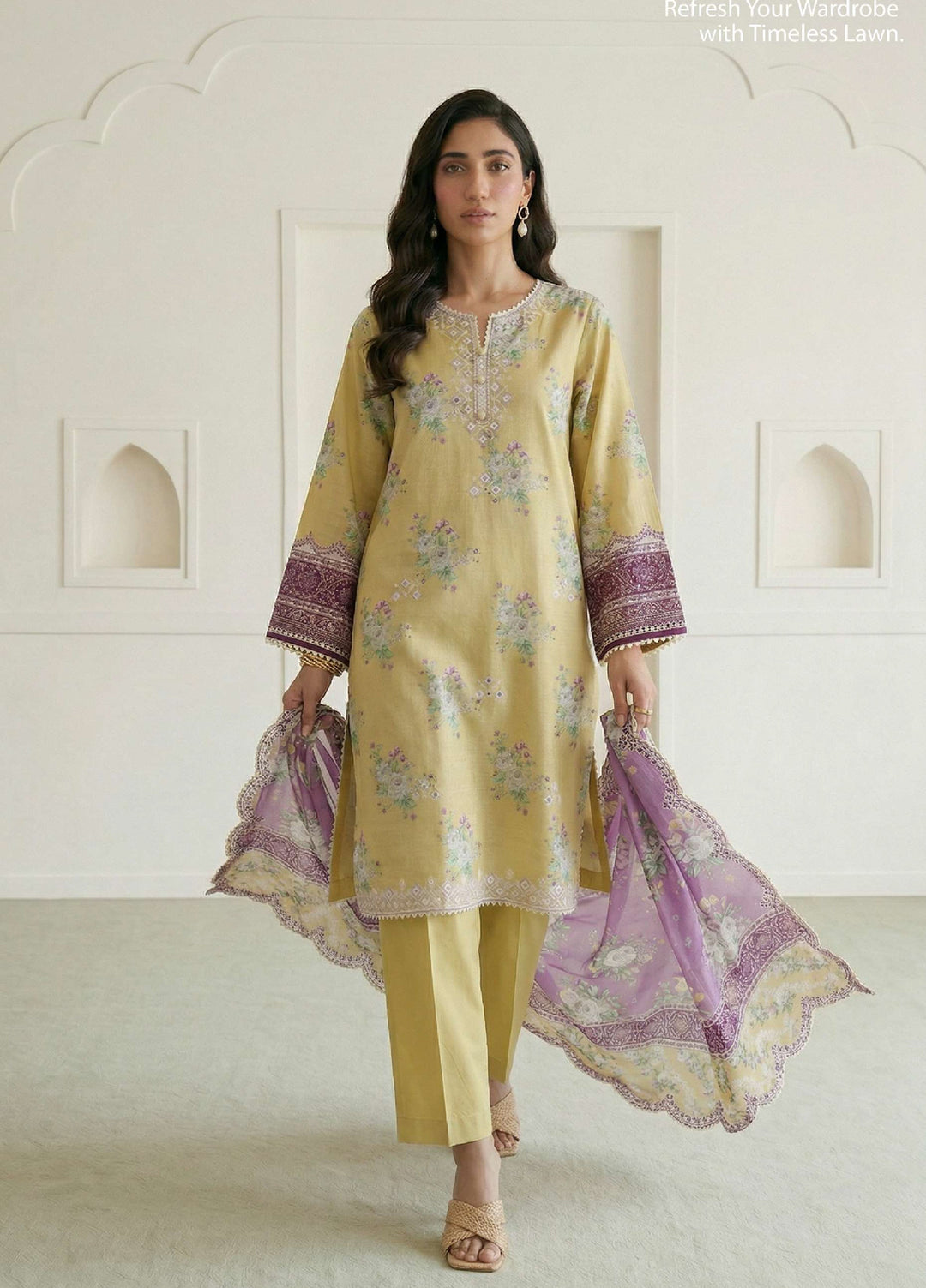 Zellbury Unstitched Printed Dobby Lawn 3 Piece Suit ZB26UVIII WUS26E30709 - Casual Collection