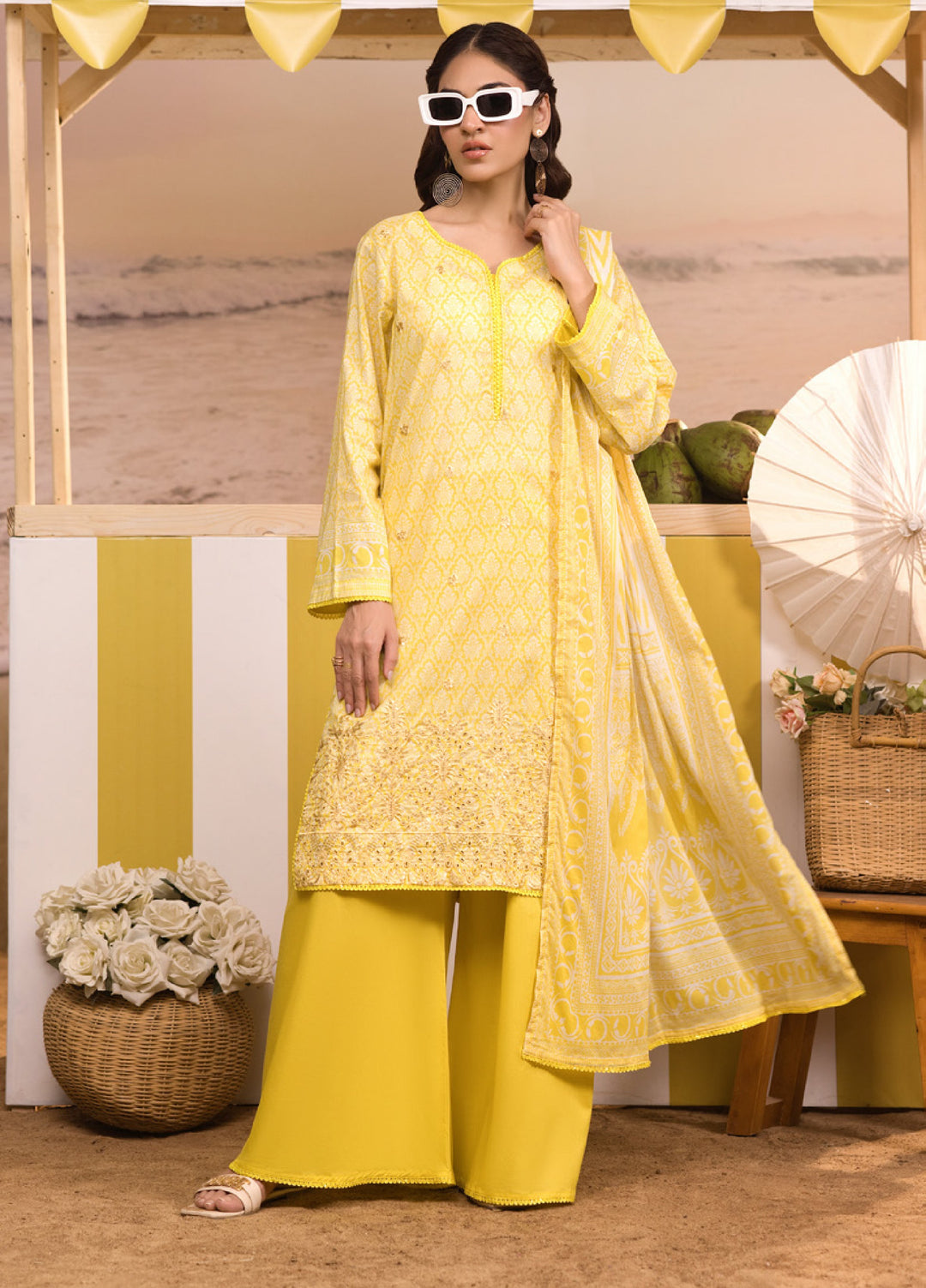 Regalia Textiles Unstitched Embroidered Lawn 3 Piece Suit RG26UEL D-8 - Casual Collection