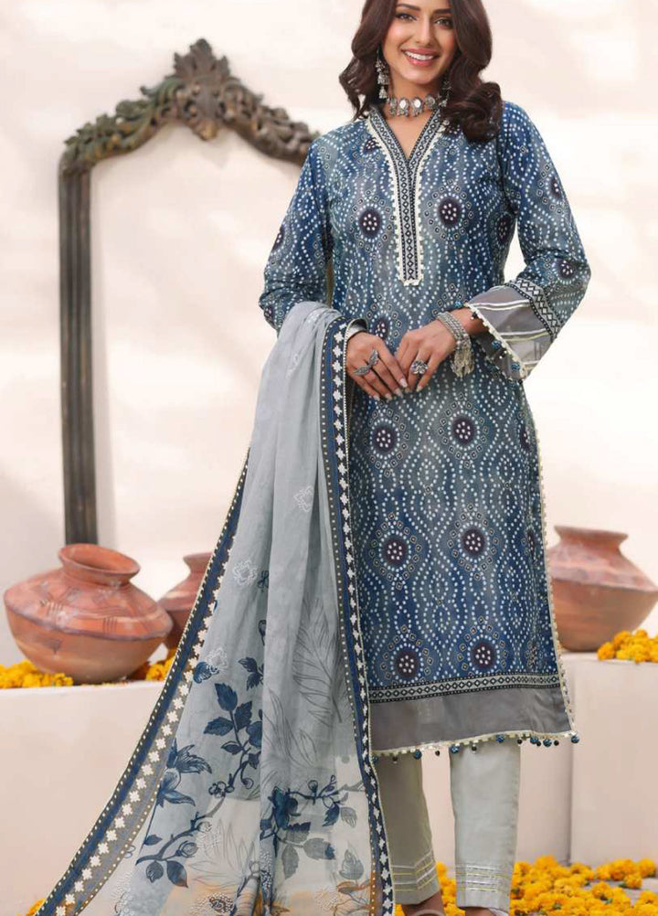 Heritage Series by AL Zohaib Unstitched Printed Chunri Lawn 3 Piece Suit AZ26UCH D-7 - Festive Collection