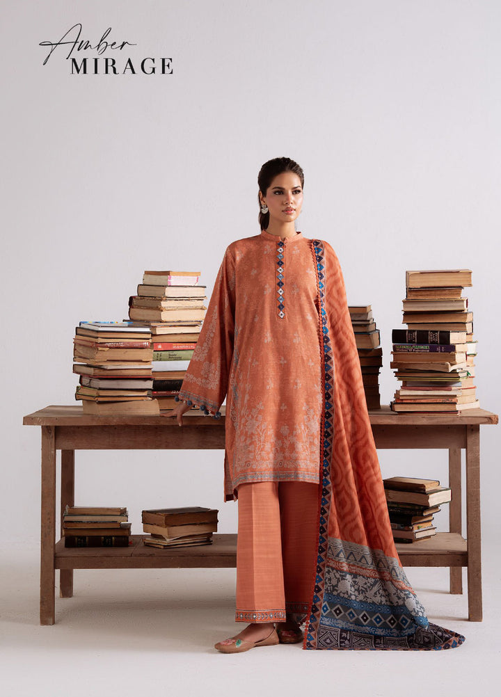 Cross Stitch Unstitched RTS Khaddar Embroidered Suits 3 Piece CS25KW D-04 Amber Mirage - Winter Collection