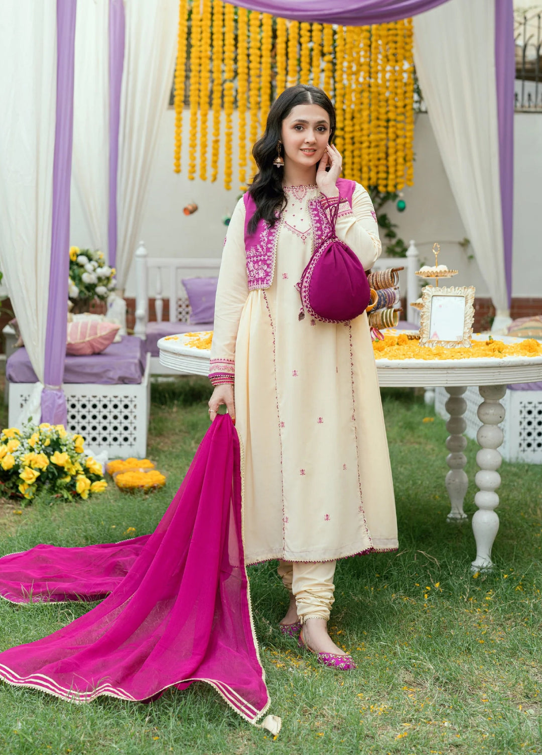 Omal by Komal Pret 3 Piece Dobby Suit Samar- Festive Collection
