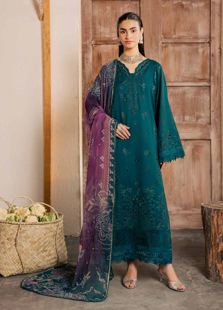 Bazar by Nureh Unstitched Chikankari Lawn 4 Piece Suit NU26UNL NE-256 - Eid Collection