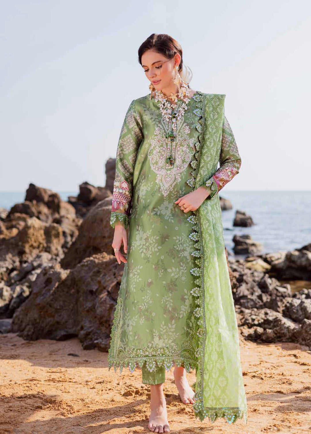 Nureh Unstitched Embroidered Silk 3 Piece Suit NU26US S-23 - Festive Collection