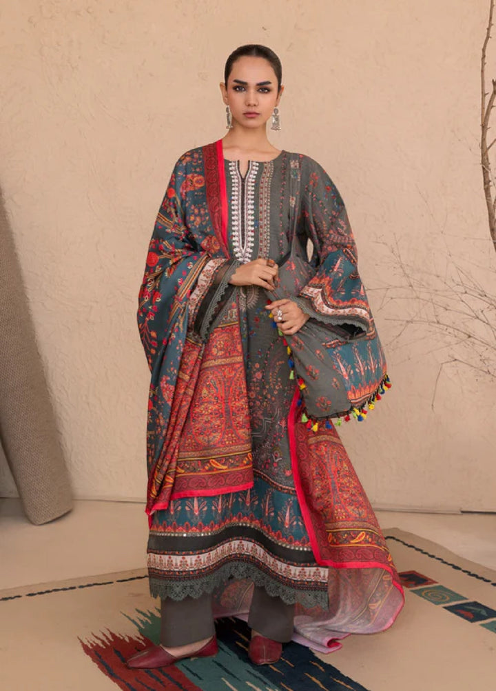 Jugnu by Chandan Nagri Women Pret Embroidered Khaddar 3 Piece Suit Roohi - Winter Collection