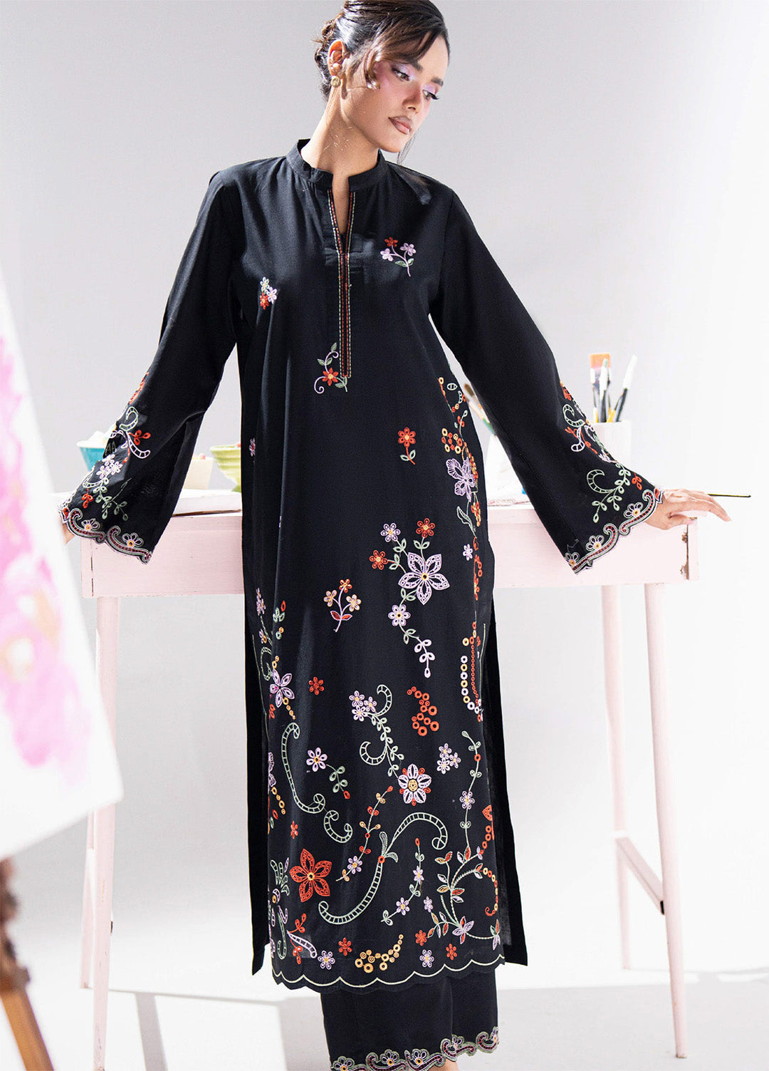 Blush N Bliss by Sahane Women RTW Embroidered Lawn 2 Piece Suit Midnight Petal LP63006 Casual Collection