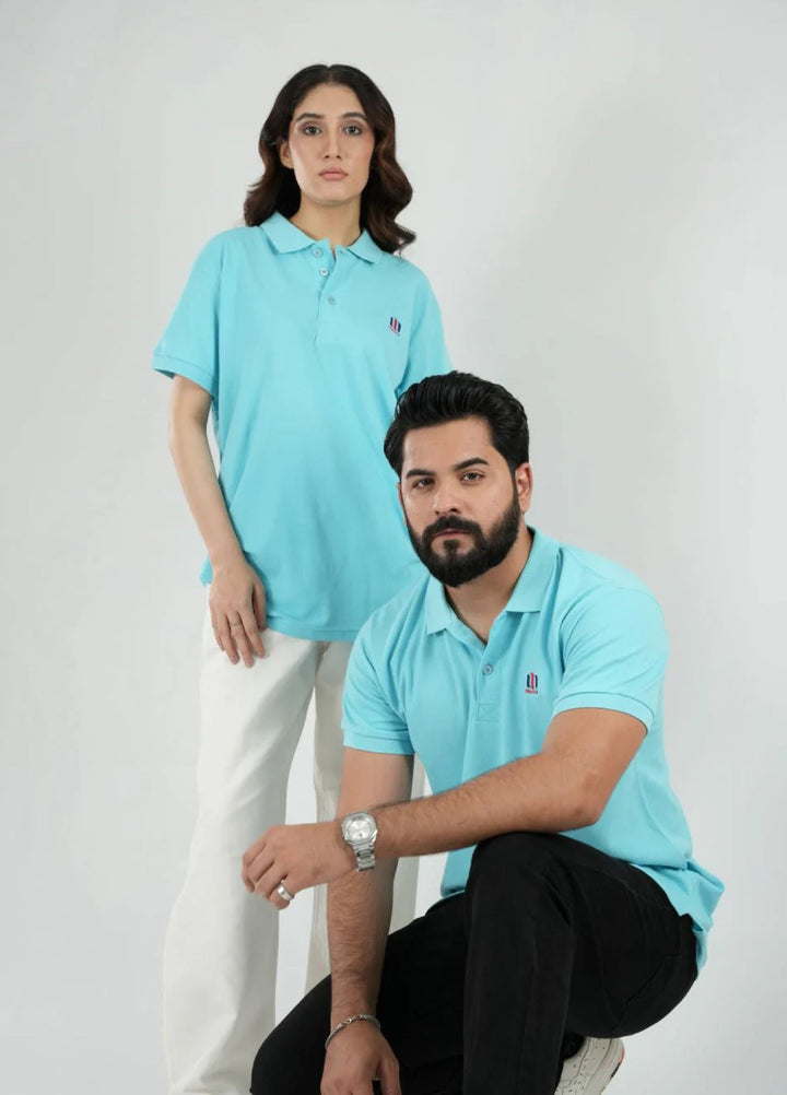 Mercato RTW Solids Cotton 1 Piece Sky Blue Polo Shirt