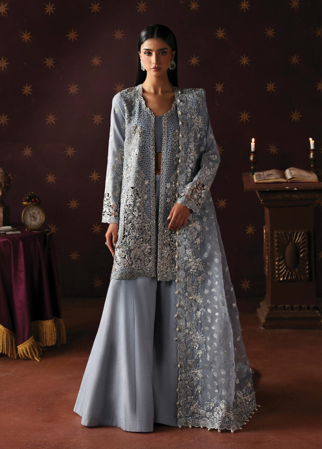 La Fuchsia by Afrozeh Unstitched Hand work Raw Silk 3 Piece Suit AF26ULF Magician FWU-0071 - Festive Collection