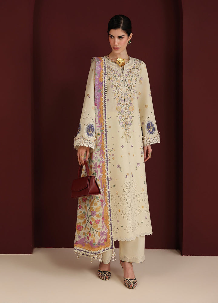 Iris by Jazmin Unstitched Embroidered Lawn 3 Piece Suit JZ26ULI IL26-D01 - Eid Collection