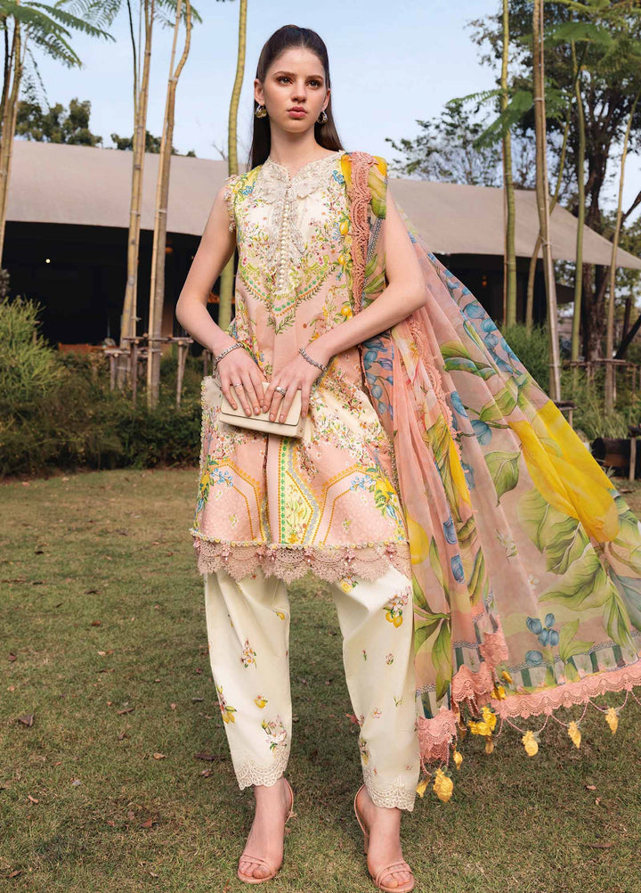 M Prints by Maria B Unstitched Printed Lawn 3 Piece Suit MB26UMP D-08 A - Summer Collection