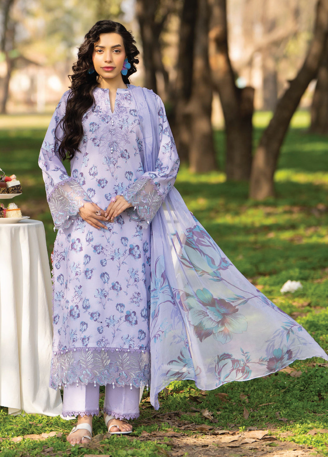Eden Garden by Humdum Unstitched Embroidered Lawn 3 Piece Suit HB26UED D-09 - Summer Collection