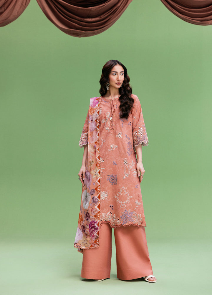 Zync by Florent Unstitched Embroidered Printkari Lawn 3 Piece Suit FL26UZP FZ-1B - Summer Collection