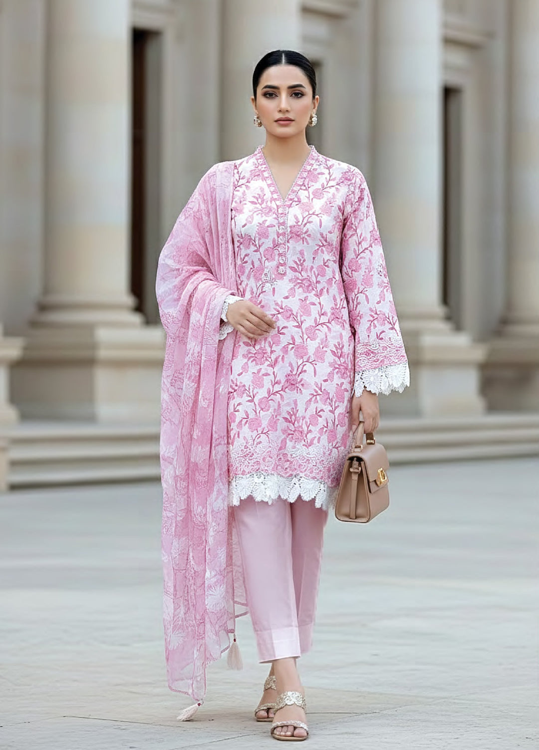 Komal Lawn by Lakhany Unstitched Embroidered Lawn 3 Piece Suit LSM26UK LG-RL-0444 - Summer Collection