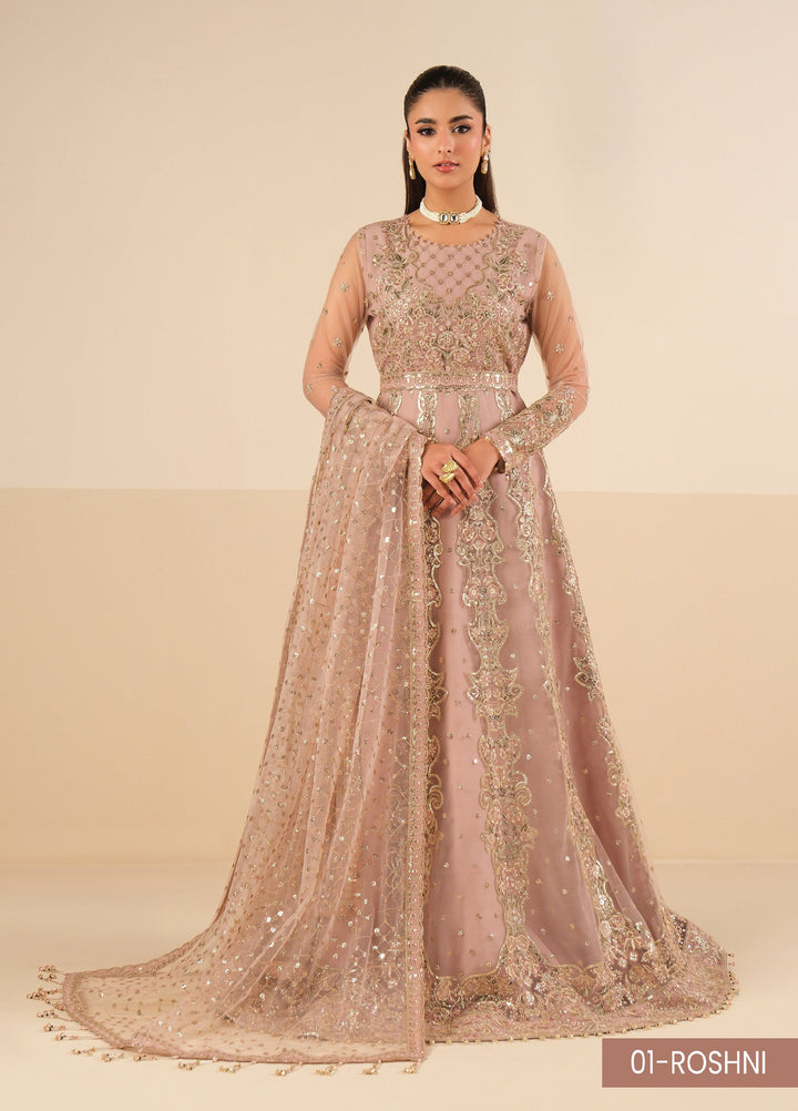 Alizeh Fashion Unstitched Embroidered Net 3 Piece Suit AF26UNF ROSHNI AF-NT-2256 - Festive Collection