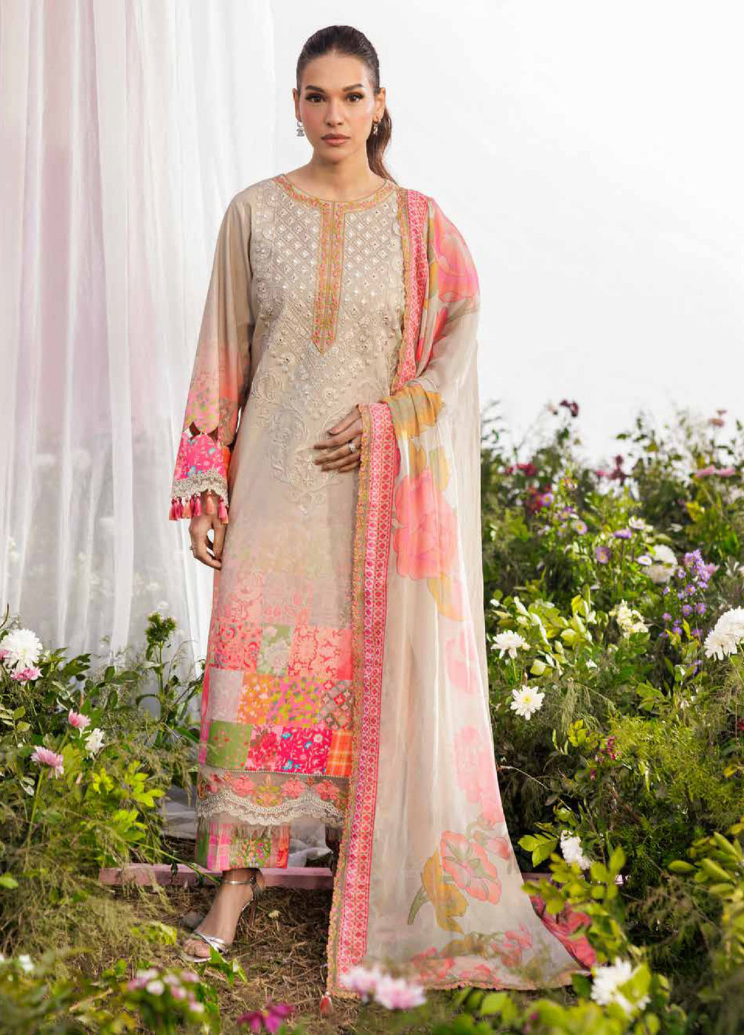 Rang e Bahar by Charizma Unstitched Embroidered Lawn 3 Piece Suit CHR26URB CRB6-05 - Summer Collection