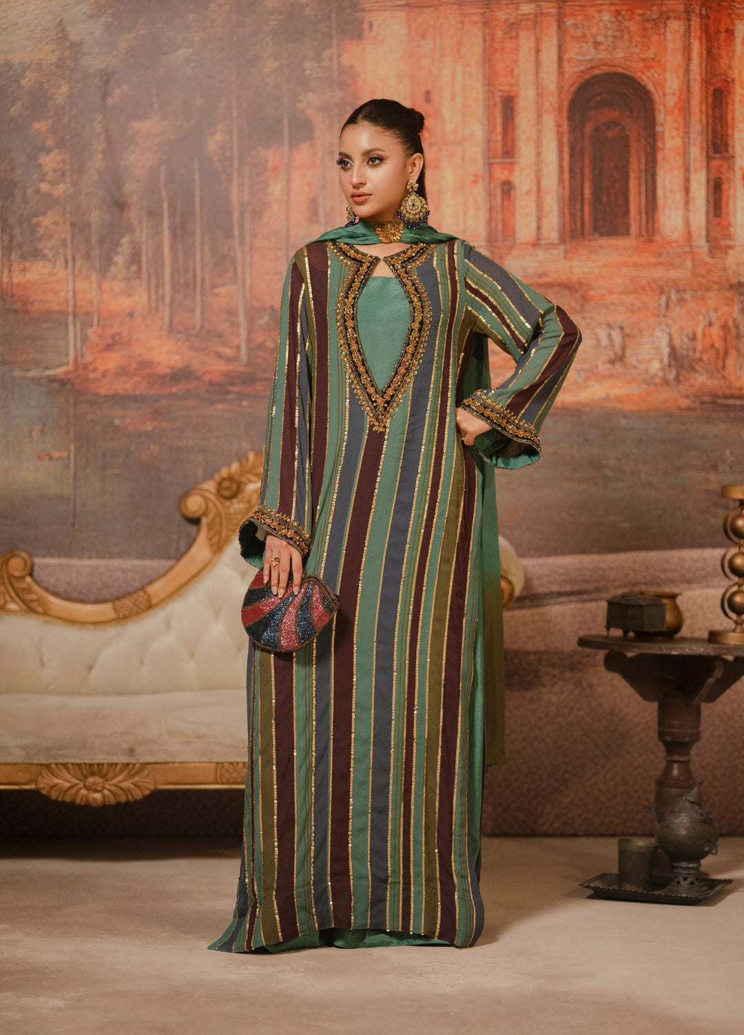 Lia by Miras Women Pret 3 Piece Embroidered Georgette Chiffon EKARA - Festive Collection