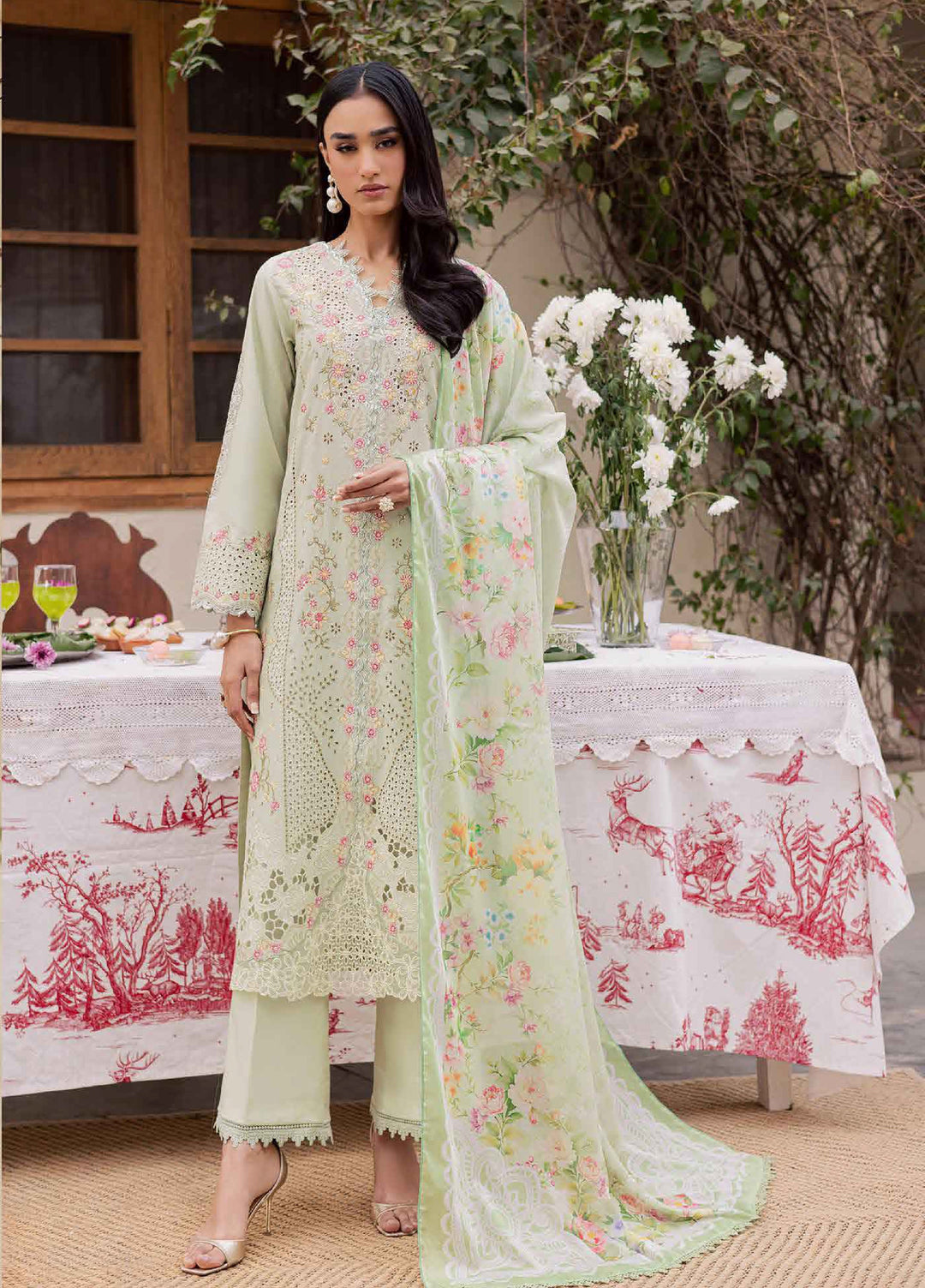 Selene by RajBari Unstitched Embroidered Lawn 3 Piece Suit RB26USL Elina - Festive Collection