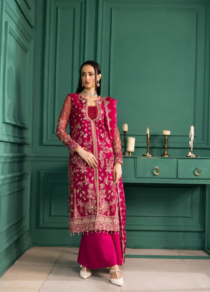 Ramz O Raaz by Ruby Suleiman Women Pret Organza Garnet Glow - Festive Collection