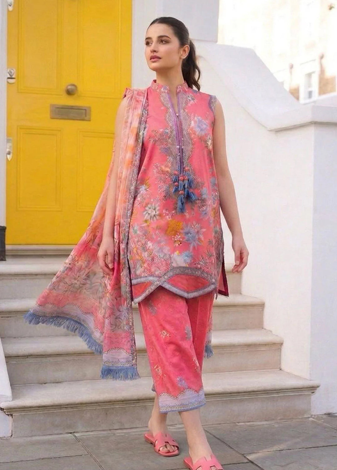 Sobia Nazir Prints Unstitched Embroidered Lawn 3 Piece Suit SN26UPL D-06B - Summer Collection