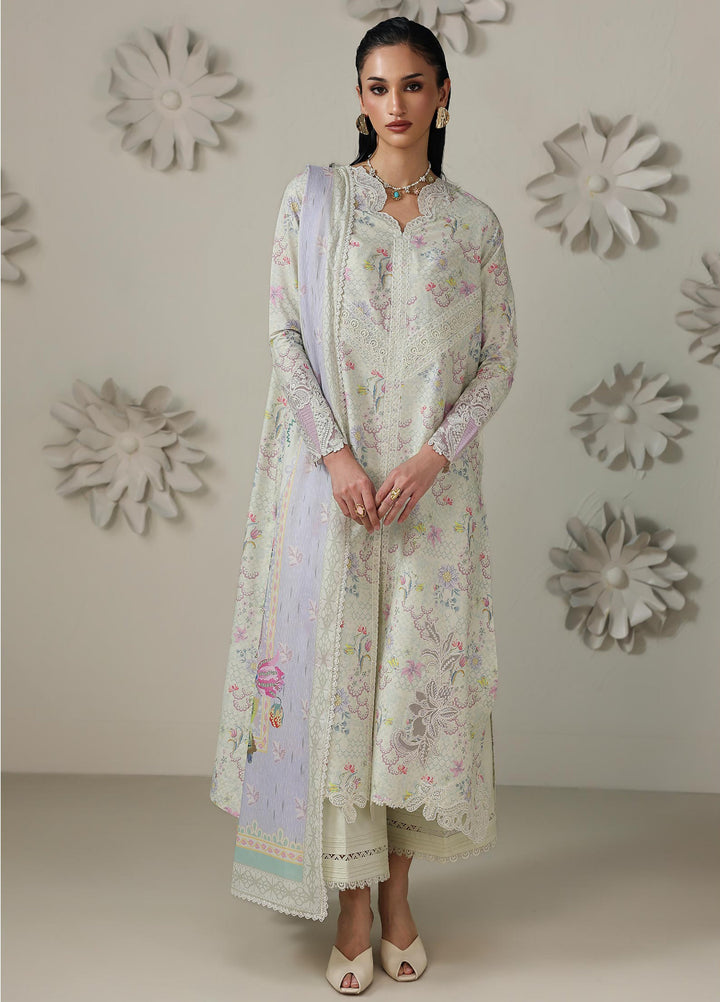 Q Prints by Qalamkar Unstitched Printed Lawn 3 Piece Suit QLK26UQL Ameena QQP-01(B) - Summer Collection