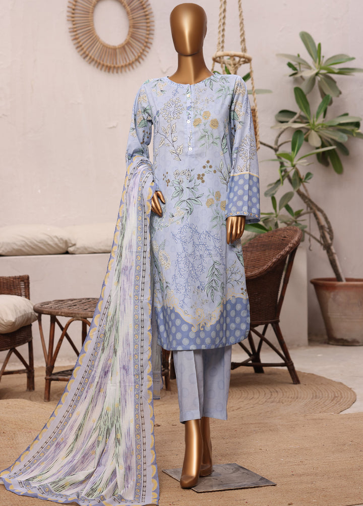 Art N Craft by HZ Textiles RTW Printed Lawn 3 Piece Suit Purple - Summer Collection