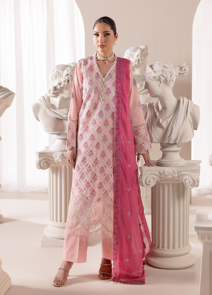 RajBari Exclusive Unstitched Embroidered Lawn 3 Piece Suit RB26UE D-2 - Summer Collection