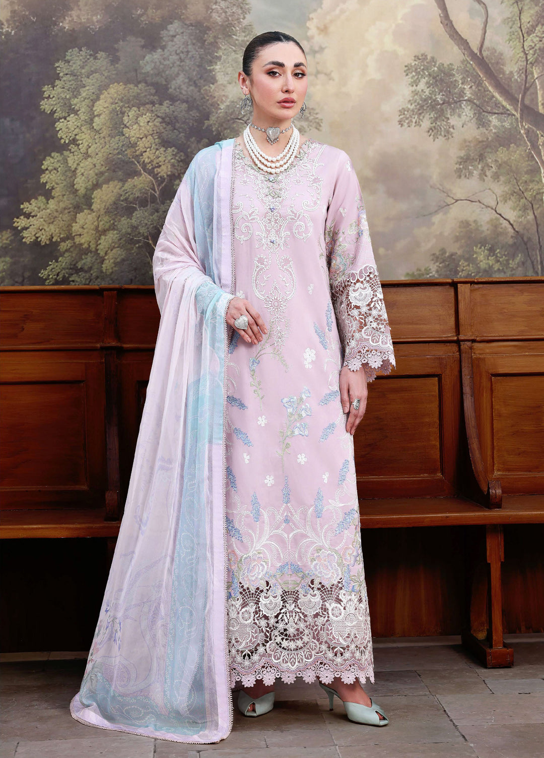 Floral Reverie by Roheenaz Unstitched Embroidered Lawn 3 Piece Suit RN26UFRL PETAL BLOOM - Festive Collection