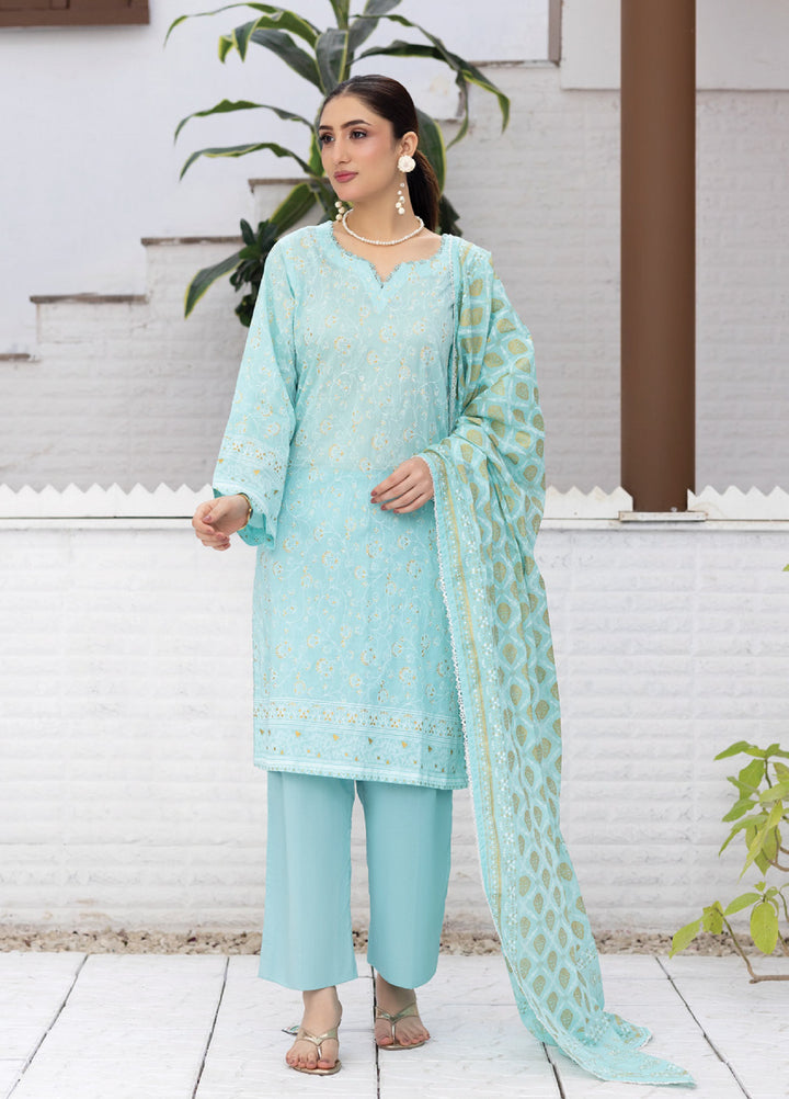 Regalia Textiles Premium Printed Gold Paste Unstitched Lawn 3 Piece Suit RG26UPG D-9 - Summer Collection