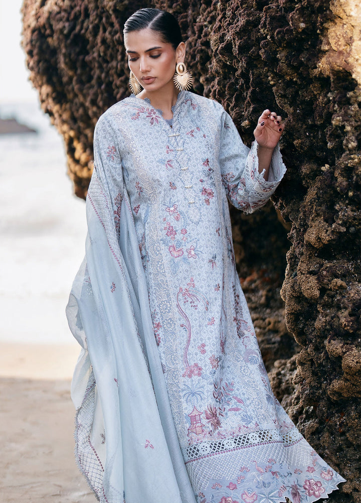 Florent Unstitched Embroidered Luxury Lawn 3 Piece Suit FL26UL FL-4A - Festive Collection