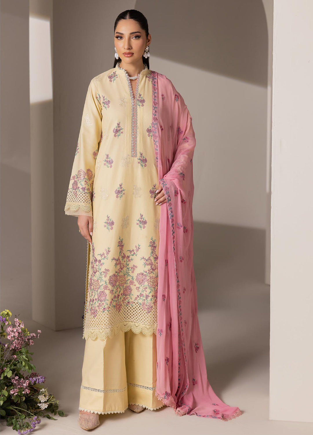 RajBari Exclusive Unstitched Embroidered Lawn 3 Piece Suit RB26UE D-9 - Summer Collection