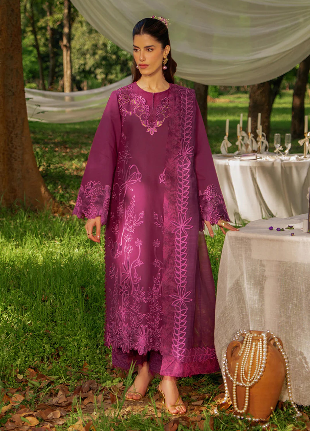 Rang Rasiya Unstitched Embroidered Luxury Lawn 3 Piece Suit RR26ULE ZAHA - Eid Collection