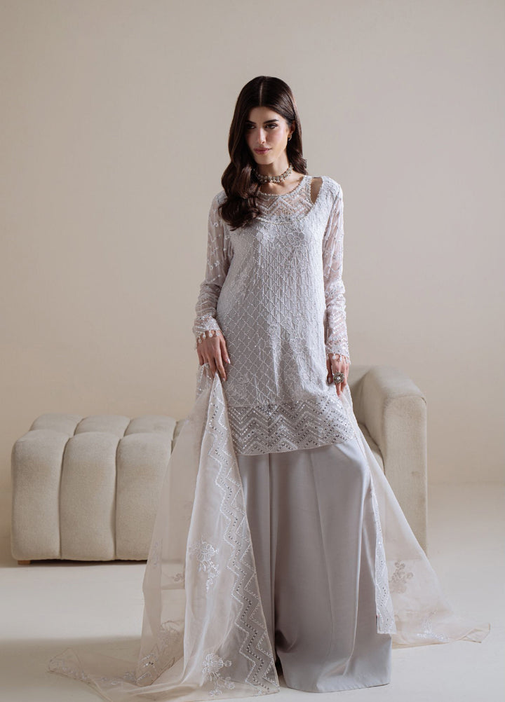 Luxe Atelier by Cross Stitch Unstitched Embroidered Chiffon 3 Piece Suit CS26ULA D-4 Moonlit Mist - Festive Collection