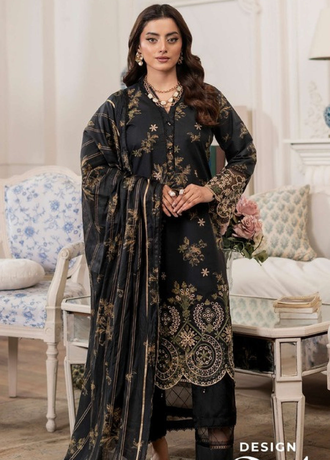 Applique Kari by Al Zohaib Unstitched Embroidered Lawn 3 Piece Suit AZ26AVII D-04 - Summer Collection