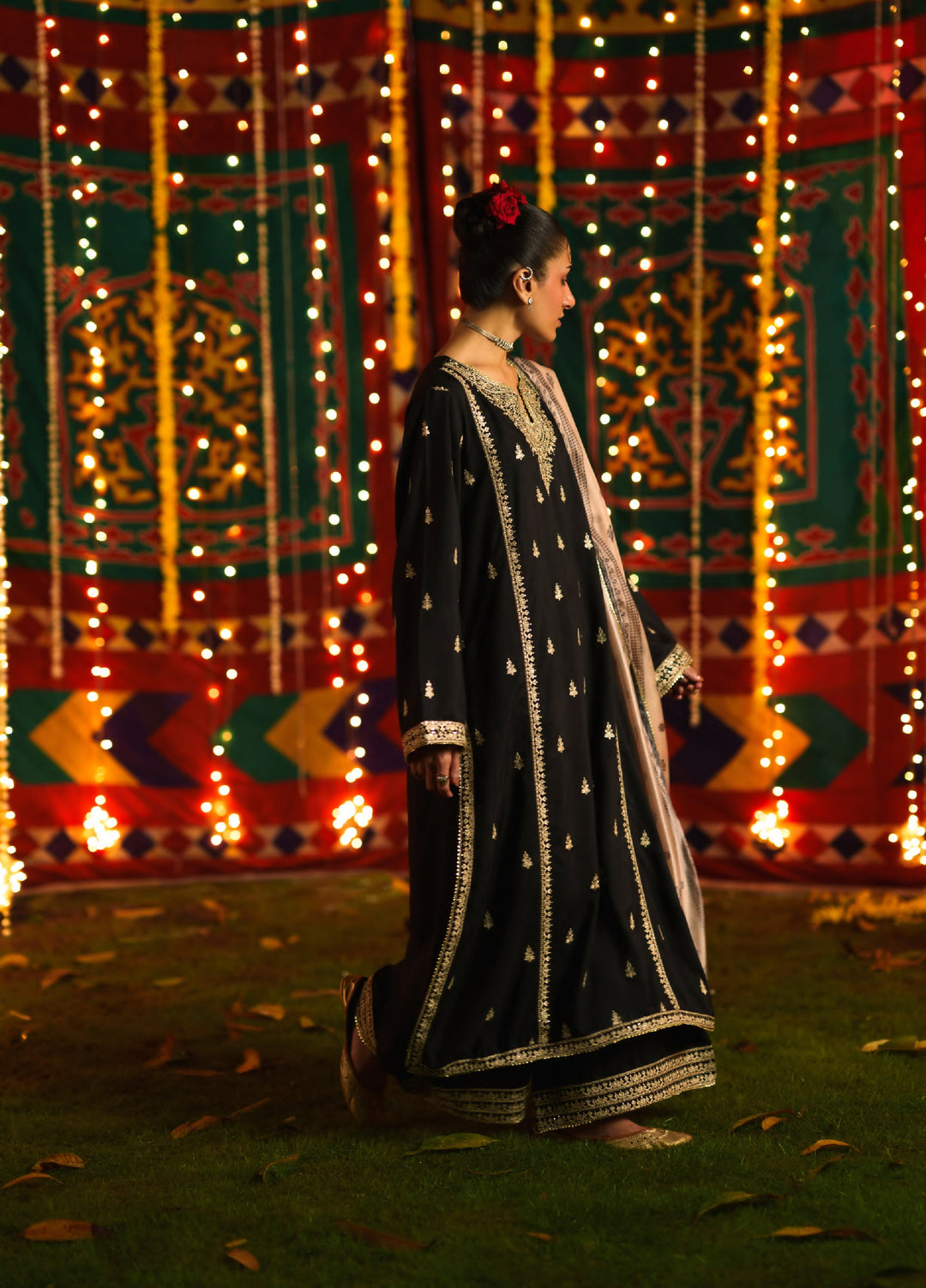 Chand Bali by Casuallite RTW Embroidered Viscose Silk 3 Piece Suit CL26UCR Noor e Shab - Wedding Collection