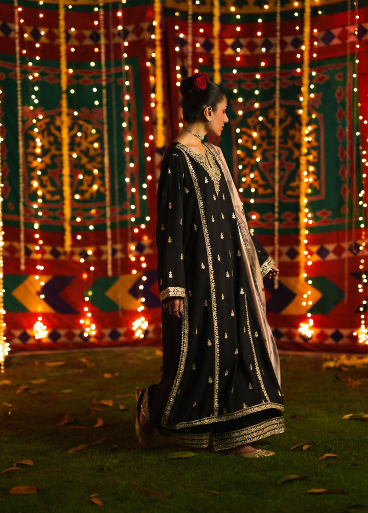 Chand Bali by Casuallite RTW Embroidered Viscose Silk 3 Piece Suit CL26UCR Noor e Shab - Wedding Collection