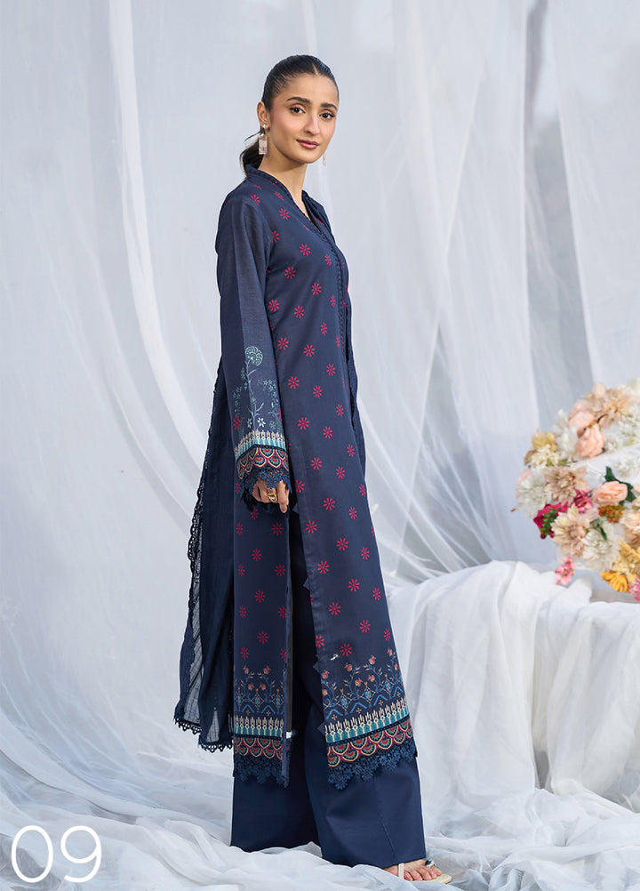 Raha Summer Prints by RajBari Unstitched Printed Lawn 3 Piece Suit RB26URS D-10 - Summer Collection