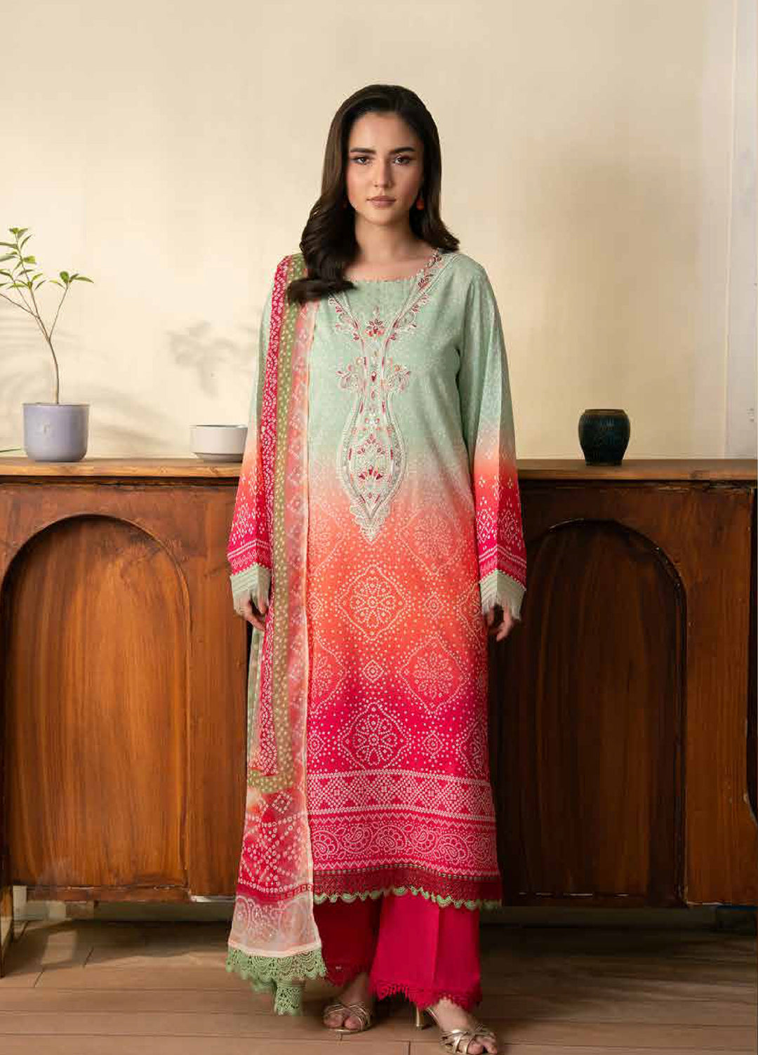Chunri by Daria Unstitched Embroidered Lawn 3 Piece Suit DC26UCL DA-111 - Casual Collection