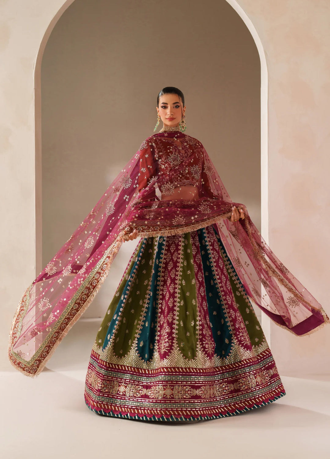 Xenia Formal Unstitched Luxury Raw Silk Suits 3 Piece XE25FL Ainea - Formals Collection