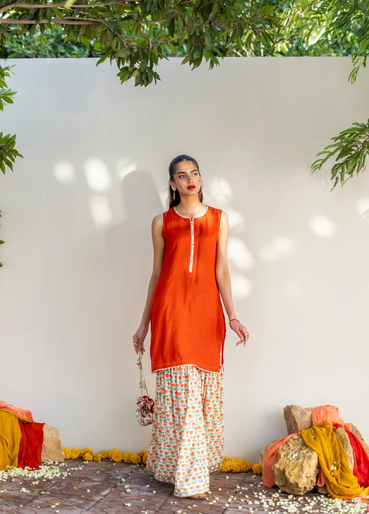 Dareecha by Daak RTW PRINTED Cotton Silk 3 Piece Suit NGS-O NASHMIYA NGS-O - Festive Collection