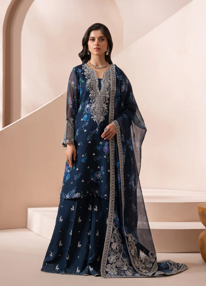 Xenia Formals Unstitched Embroidered Chiffon 3 Piece Suit XF26UF D-05 Omaira - Festive Collection