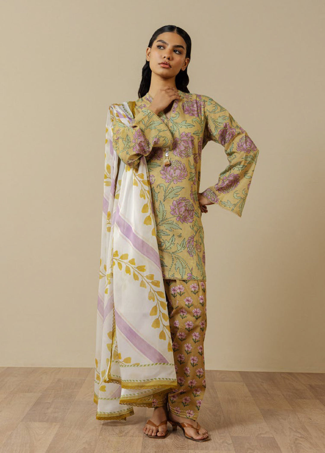 Coco by Zara Shahjahan Unstitched Printed Lawn 3 Piece Suit CZS26UPL MIREYA-5B - Summer Collection