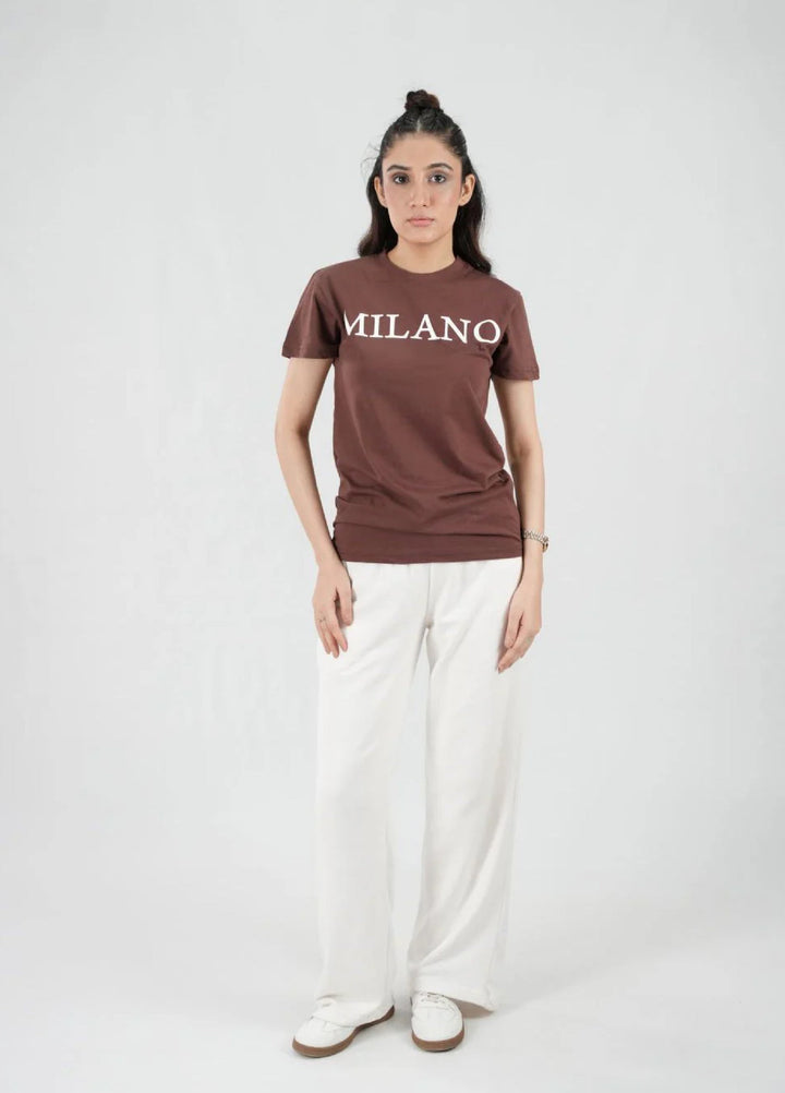 Mercato RTW Solids Cotton 1 Piece Round Neck Brown Shirt