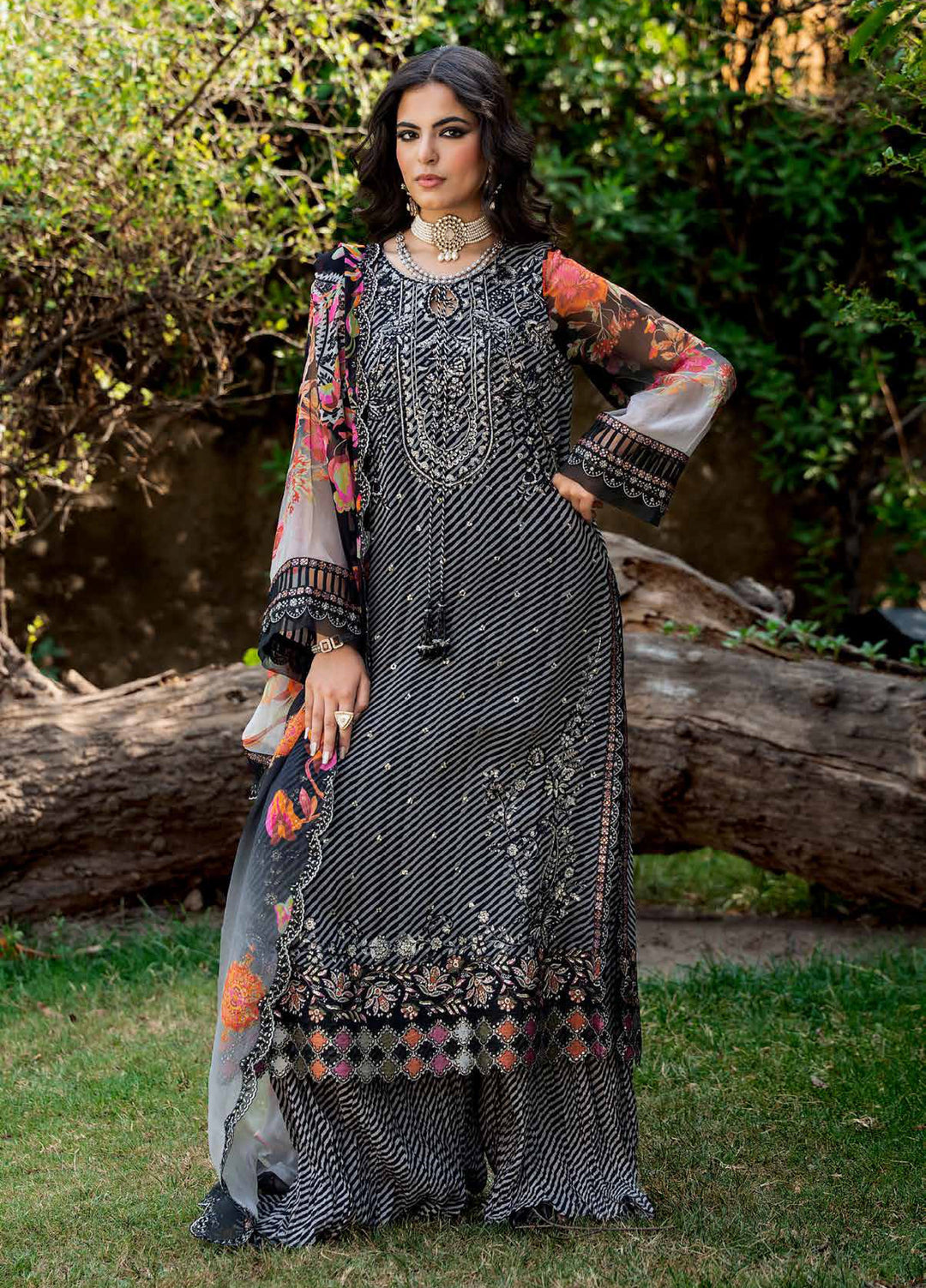 Vasal by Charizma Unstitched Embroidered Chiffon 4 Piece Suit CHR26UVC VSLW6-02 - Festive Collection